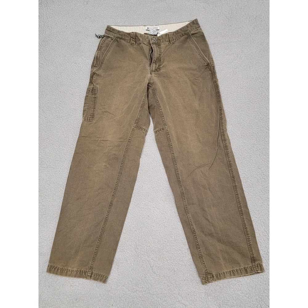 Columbia Pants Mens 33x31 (Fits 30x31) Brown Cargo Cotton Hiking Utility